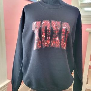 Valentine's "DTF" printed XOXOs sweatshirt